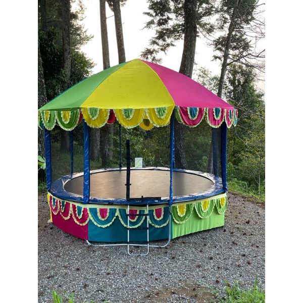 Trampolin Trampoline 14 feet  merk Boulder diameter 4.2m + accesoris Atap Rok