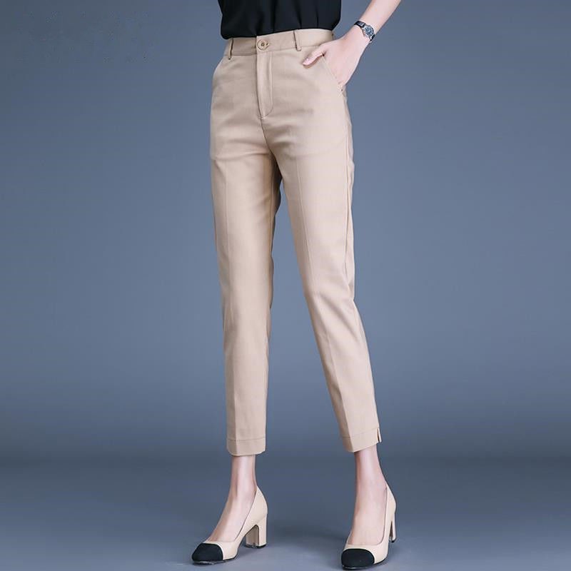  Celana  Panjang  Casual Wanita  Model  High waist Dengan 