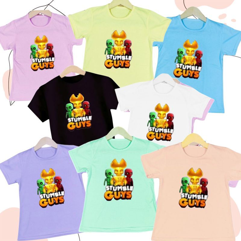 Baju Anak Cewk Kaos Atasan Anak Cewek  Stumble Guys gold heart 1-12 Tahun Ukuran S.M.L.XL.2XL.3XL