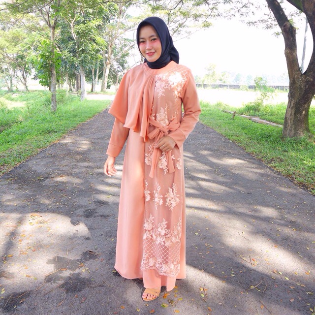 Fatimah maxy dress brukat gamis tile murah berkualitas kalia ziva deen koleksihijab.1 candyladystore