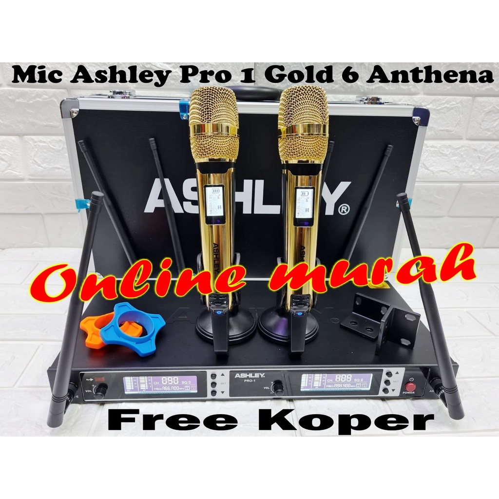 Mic Wireless Ashley Pro 1 ( Handheld ) Multi Channel ashley pro1 GOLD