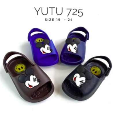 YT-725D-2 YUTU Sandal Selop Anak Cewek Cowok bunyi Cit Cit Karakter MICKEY Size 19-24