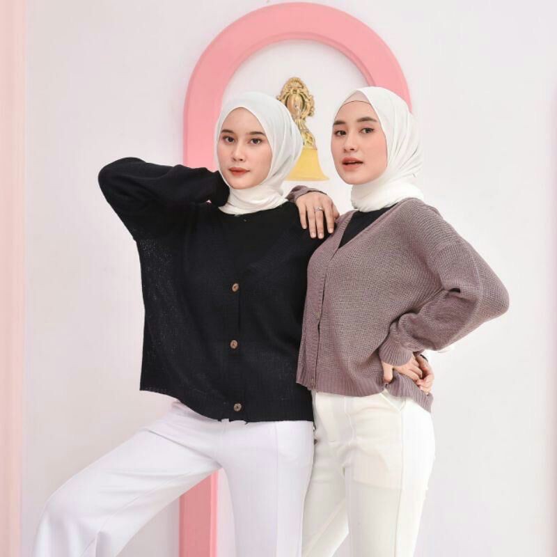 SHIREN CARDY RAJUT STARDA LENGAN BALON KARDIGAN KANCING-4