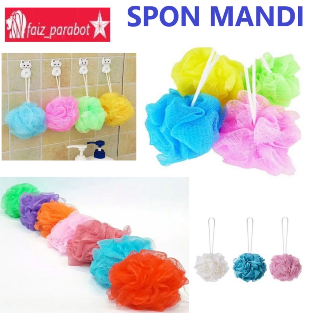 PASTI TEBAL Double Puff Spons Mandi  - Spons Mandi Bath sponge Tebal Besar Halus