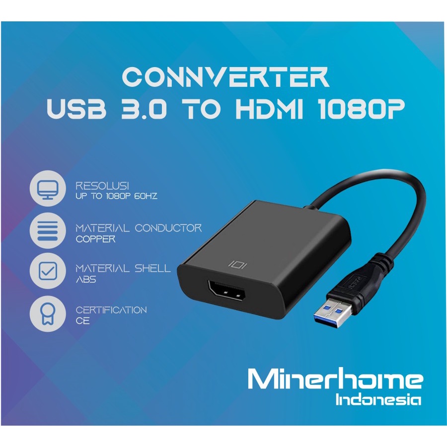 Converter USB 3.0 to HDMI Adapter 1080P High Quality