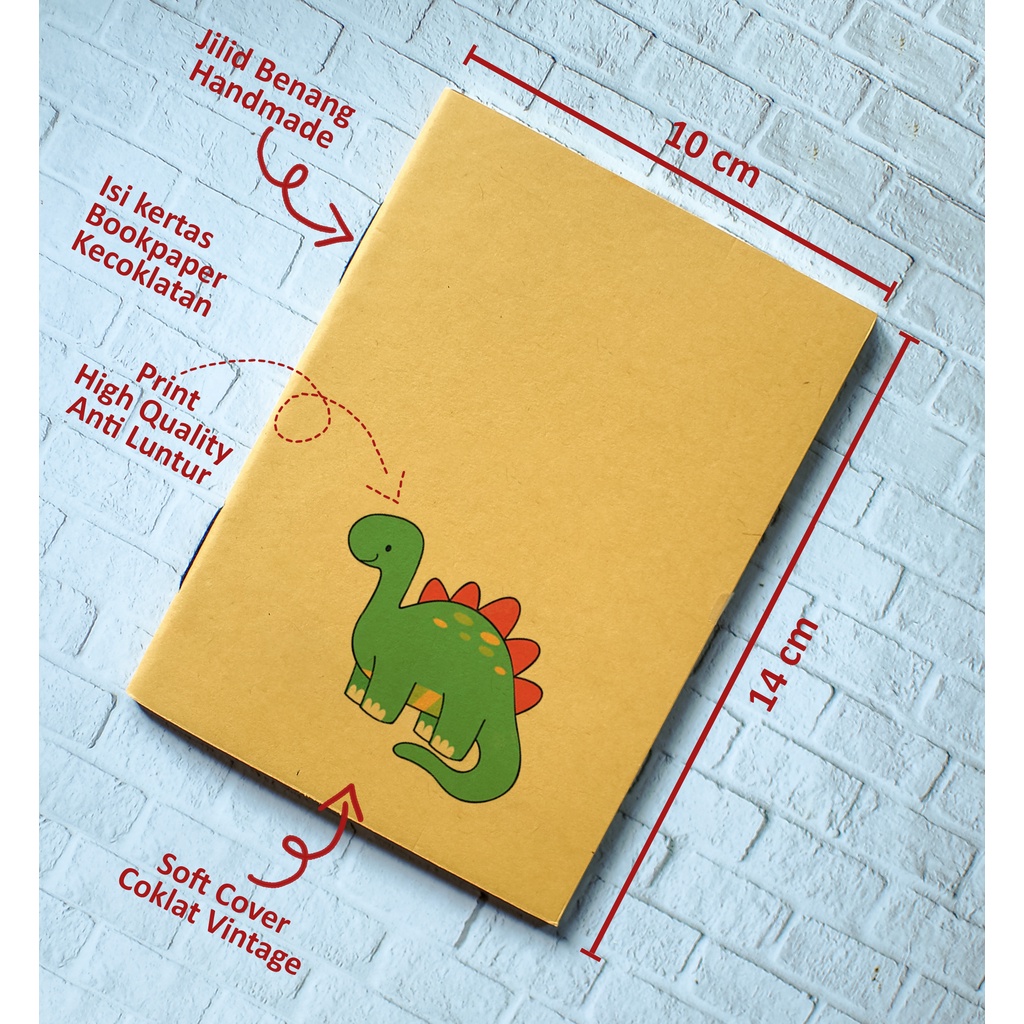 

Buku Notes Handmade A6 (14x10cm) DINO Series / Buku Tulis Vintage / Handmade /Buku Tulis