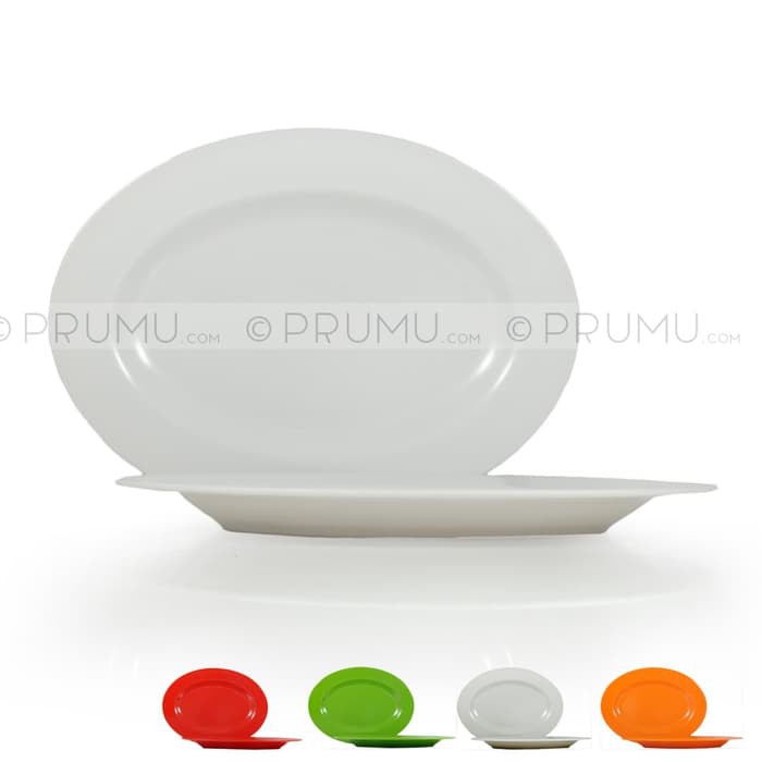 Piring Saji Melamin 10"| Piring Melamin | Piring Melamine Oval - U 810 - Putih