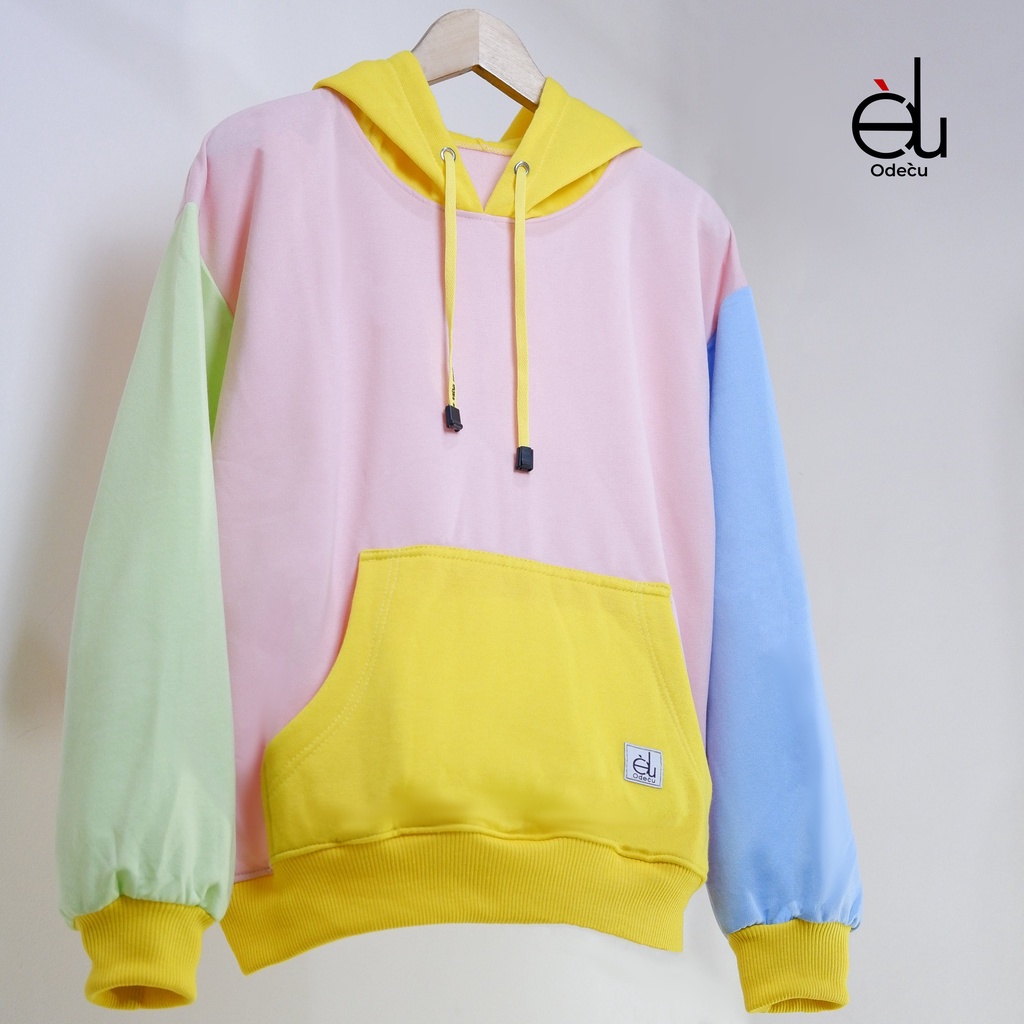 ODECU HOODIE MIX PINK SWEATER OVERSIZE WANITA PRIA