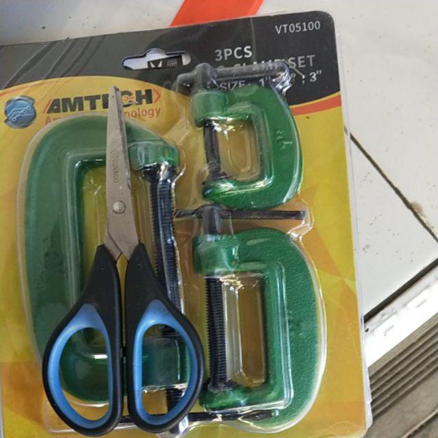 C Clamp Set 3 Pcs Starter Pack Klem C Set Ukuran 1” 2” 3” Inch Inci Catok C Set Penjepit Meja Tipe C