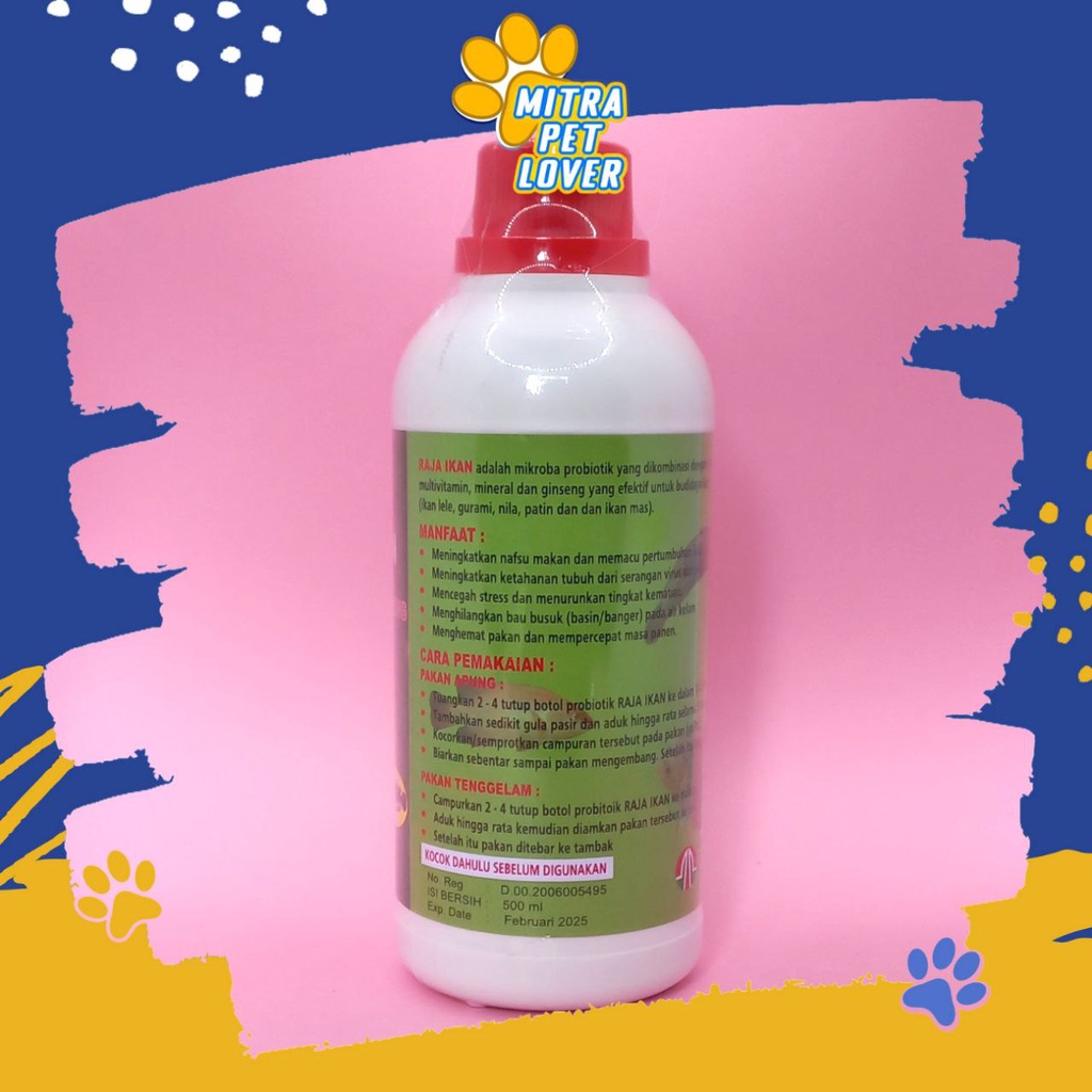 OBAT PEMACU PERTUMBUHAN IKAN - RAJA IKAN 500 ML ORIGINAL - RAJAIKAN MEMICU TUMBUH IKAN DENGAN MULTIVITAMIN MINERAL SEHAT AMAN - MURAH - PET ANIMAL FISH HEALTHCARE &amp; VETERINARY TAMASINDO KESEHATAN DAN VITAMIN TERNAK HEWAN BINATANG PELIHARAAN MITRAPETLOVER