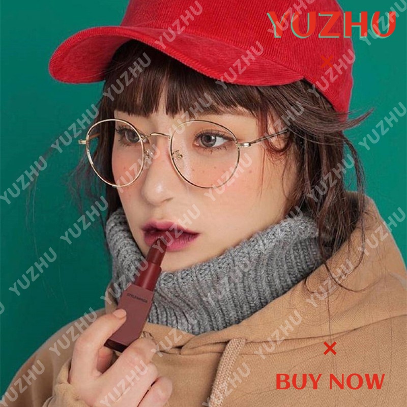 (YUZHU) Bayar di Tempat Korean Retro Gaya Bulat Kacamata Wanita/Pria Anti Radiasi Kacamata Eyeglasses