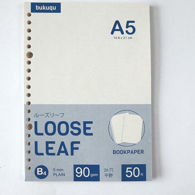 

✺ Bookpaper Loose Leaf (PLAIN) Kertas Binder/ Isi Notes - (A5) 50 lbr ♖