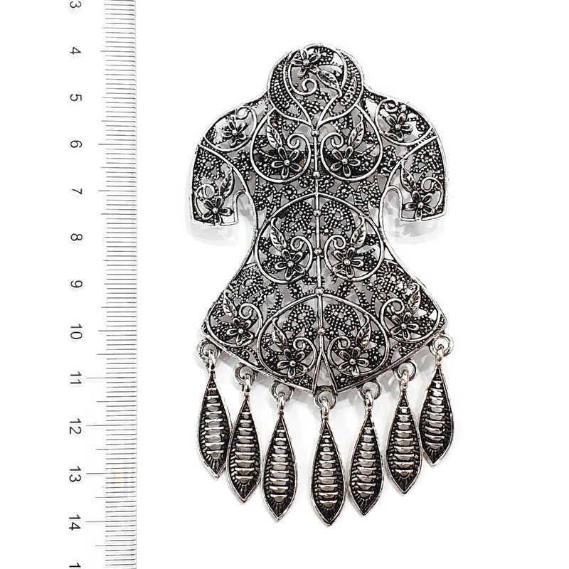 Bros Kebaya Bentuk Baju/Bros Kutubaru-New B - Perak Bakar