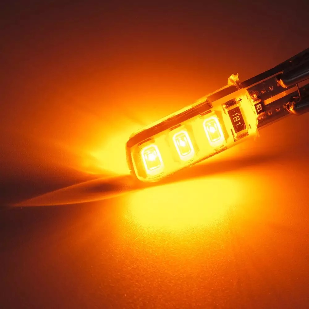 LAMPU LED T10 SILICONE 5730 SEPASANG I T10 Lampu Led Jelly 5630 NON KEDIP-KUNING