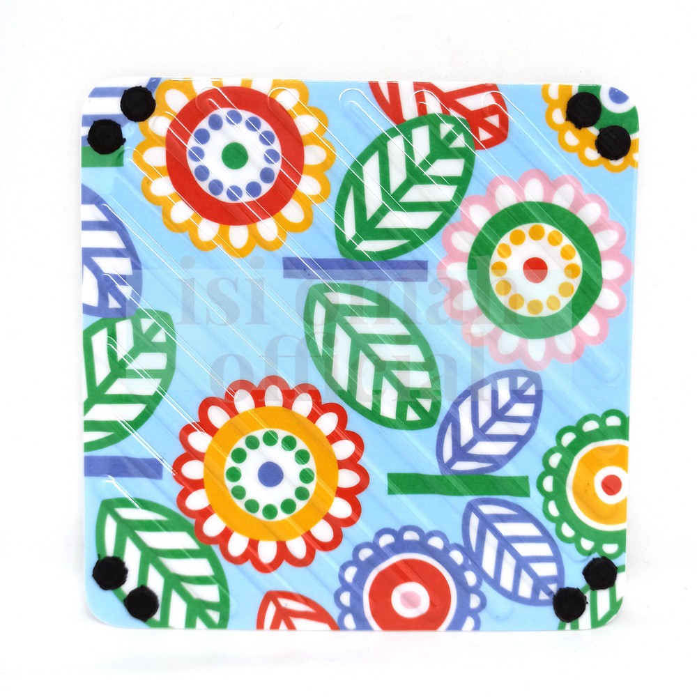 Alas Tatakan Panci Anti Panas Anti Slip Segi Bulat  Melamin Vanda Maspion 7 Inch