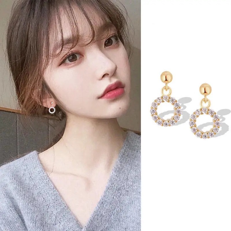 Anting Stud Desain Bunga Hati Beruang Kelinci Butterfly Anggur Bulan Bintang Aksen Mutiara Gaya Korea Untuk Wanita