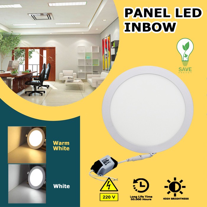 Lampu Downlight LED Lampu Panel LED Inbow Bulat