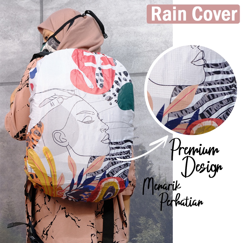 Tas Anti Air Waterproof Pria Wanita Oversize || Rain Cover Bag Digital Printing || Motif Custom || Desain Suka Suka ukuran 35L