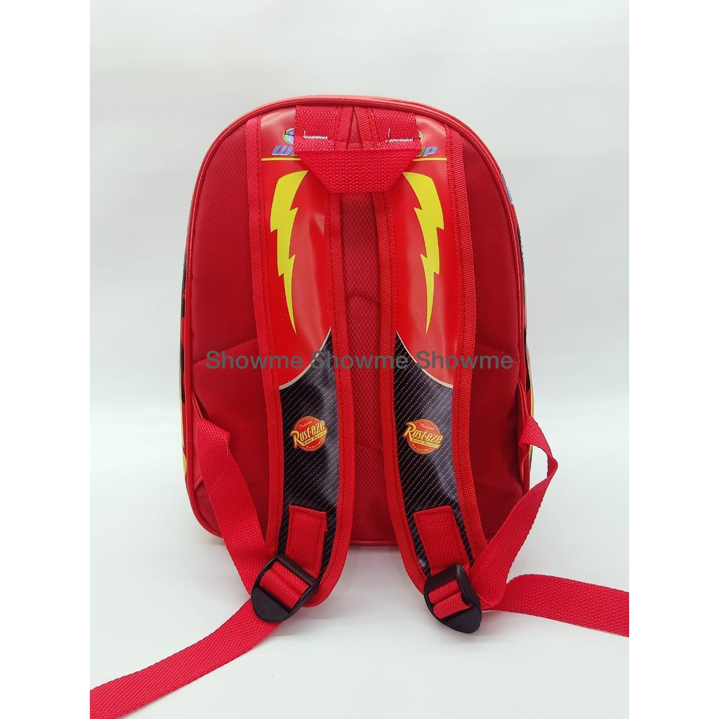 Showme Tas Ransel Anak Sekolah PAUD Full Print karakter CARS Merah Kualitas PREMIUM.