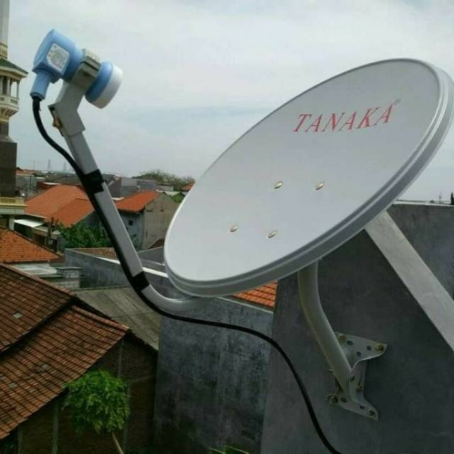 Antena Parabola Solid Tanaka + LNB Ku Band + Kabel RG6 Ninmedia 45CM