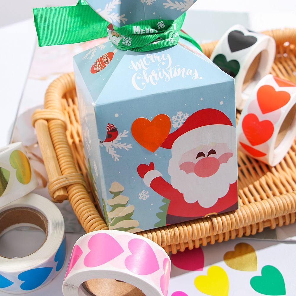 Suyo 500pcs Love Heart Shaped Cute Gift Packaging Stiker Alat Tulis