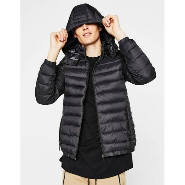 bershka hooded puffer jacket