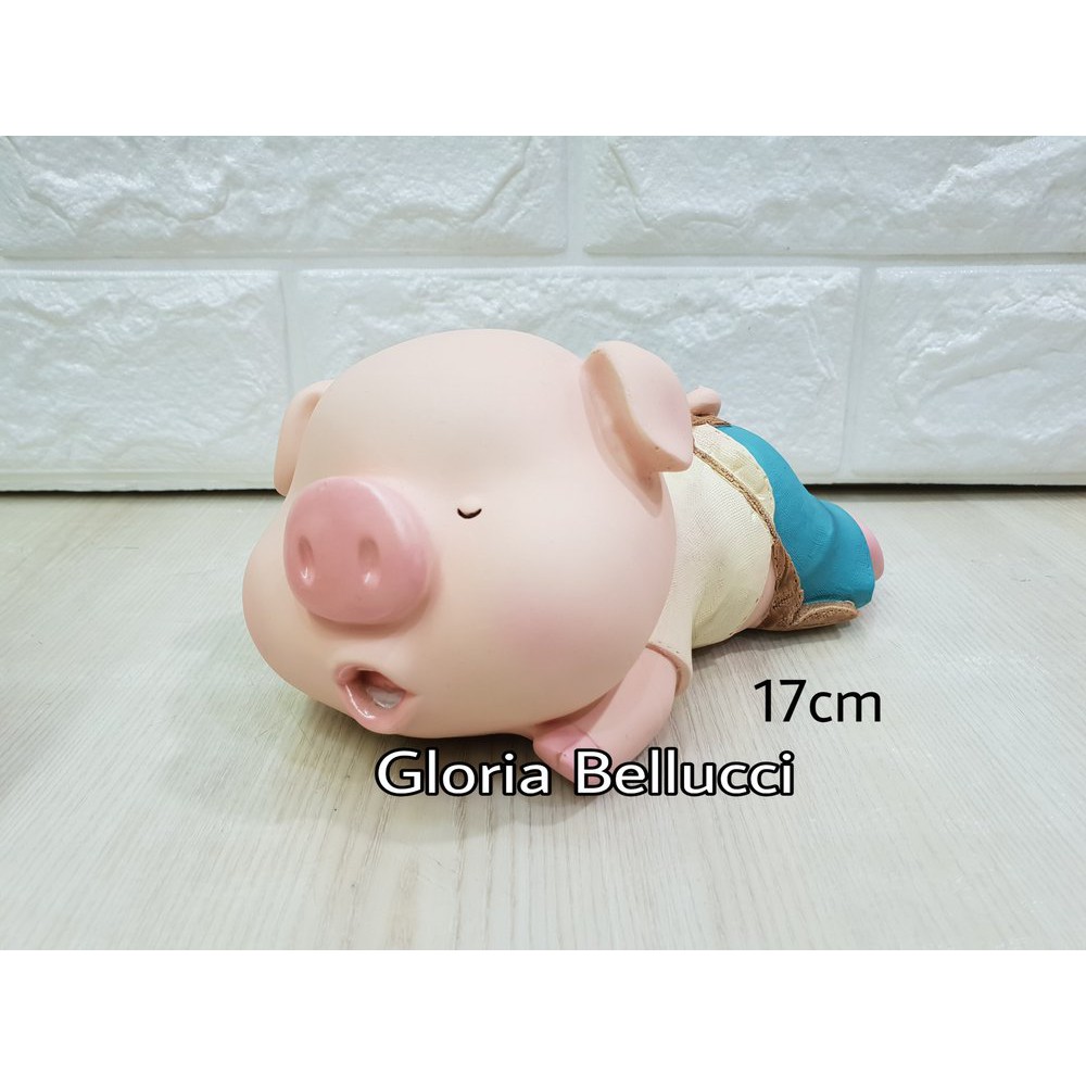 Diskon Patung Pajangan Miniatur Babi Ngorok Tidur Pig Lucu Cute 2