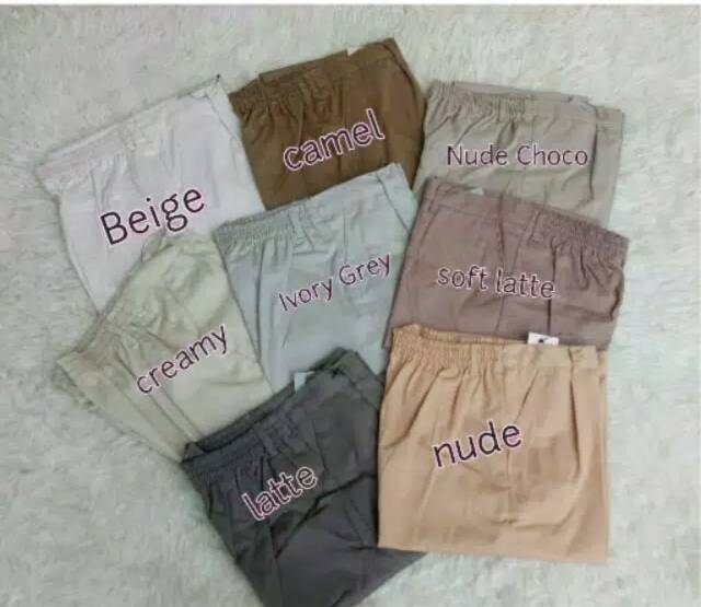CELANA WANITA || BAGGY PANTS CREAM