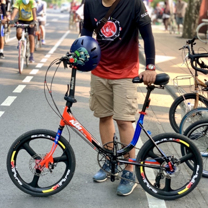 Sepeda minion mini trek minitrek selly seli frame belimbing marubeni japan motif REDBULL KTM