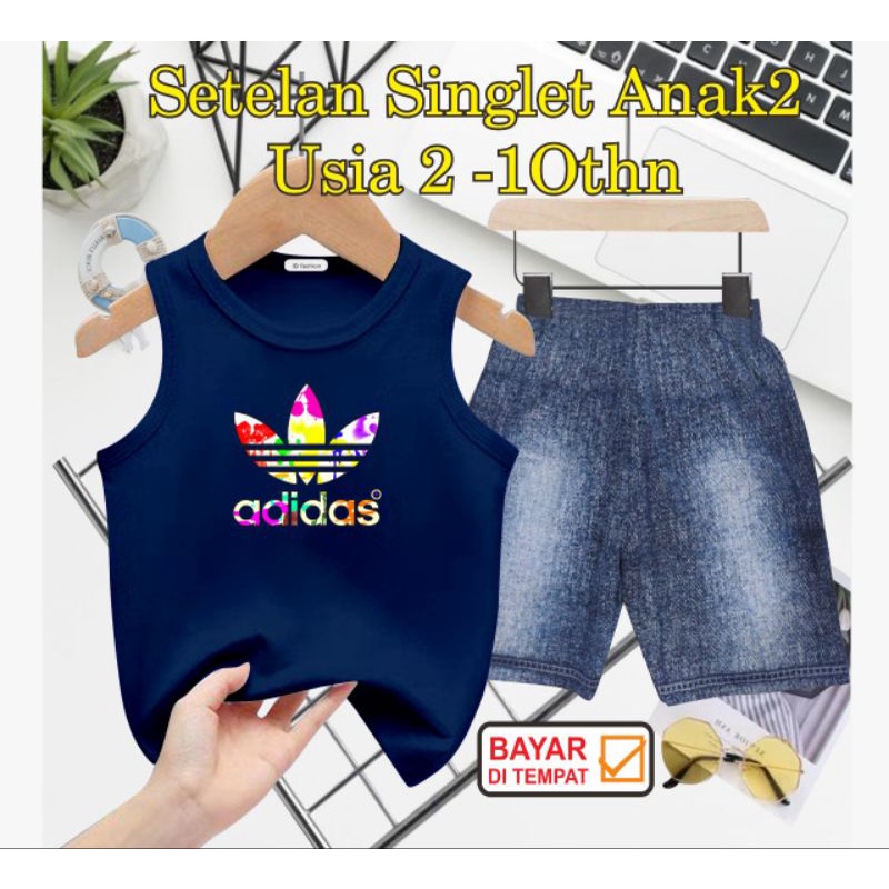 ((IB))SETELAN SINGLET ANAK2 SEMI JEANS/4D1D4S DIGITAL SABLON