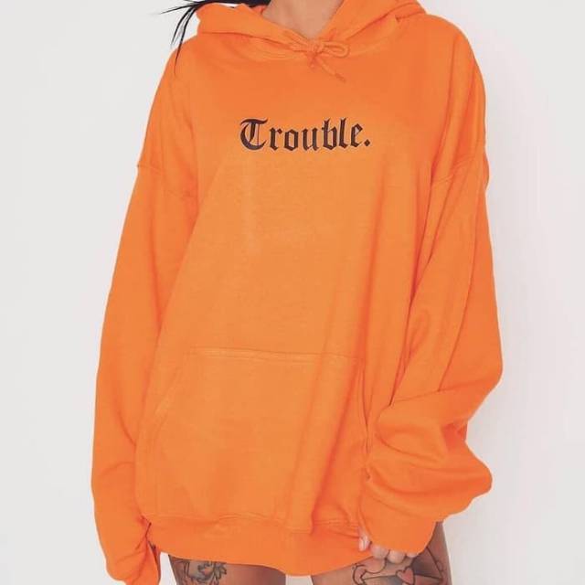 Jaket sweater hoodie jumper pria wanita(TROUBLE)