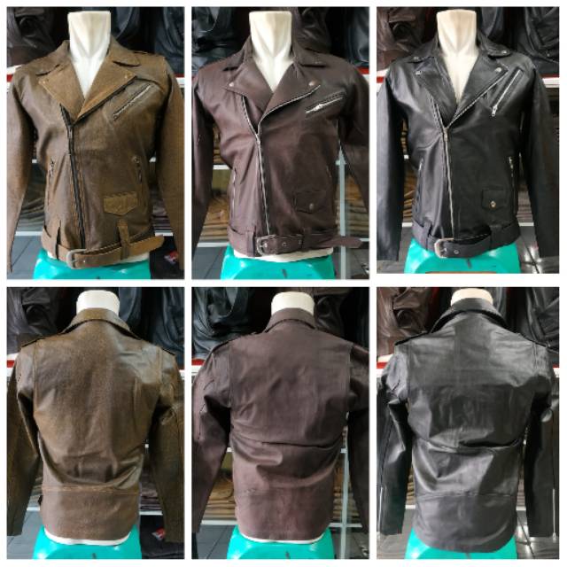 Jaket kulit asli jaket kulit pria ramones