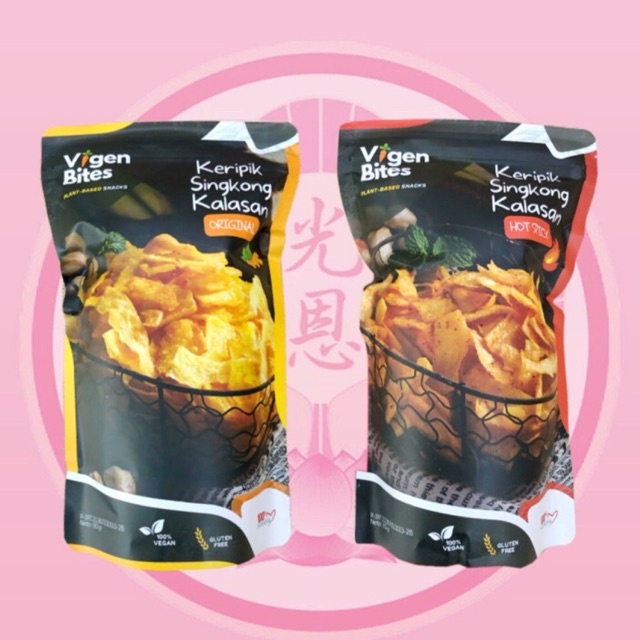 

Vigen Bites Keripik Singkong Kalasan Original Hot Halal Vegan