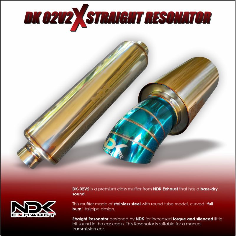 Knalpot Mobil NDK EXHAUST DK 02 V2 DAN RESONATOR MATIC (HOLD) RESONATOR MANUAL (STRAIGHT)