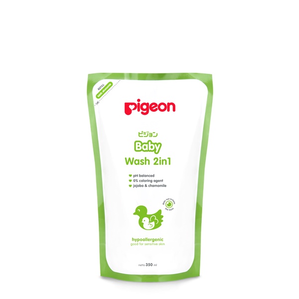 Pigeon Baby Wash 2 In 1 Sabun Mandi + Shampo Bayi Kemasan Botol &amp; Refill