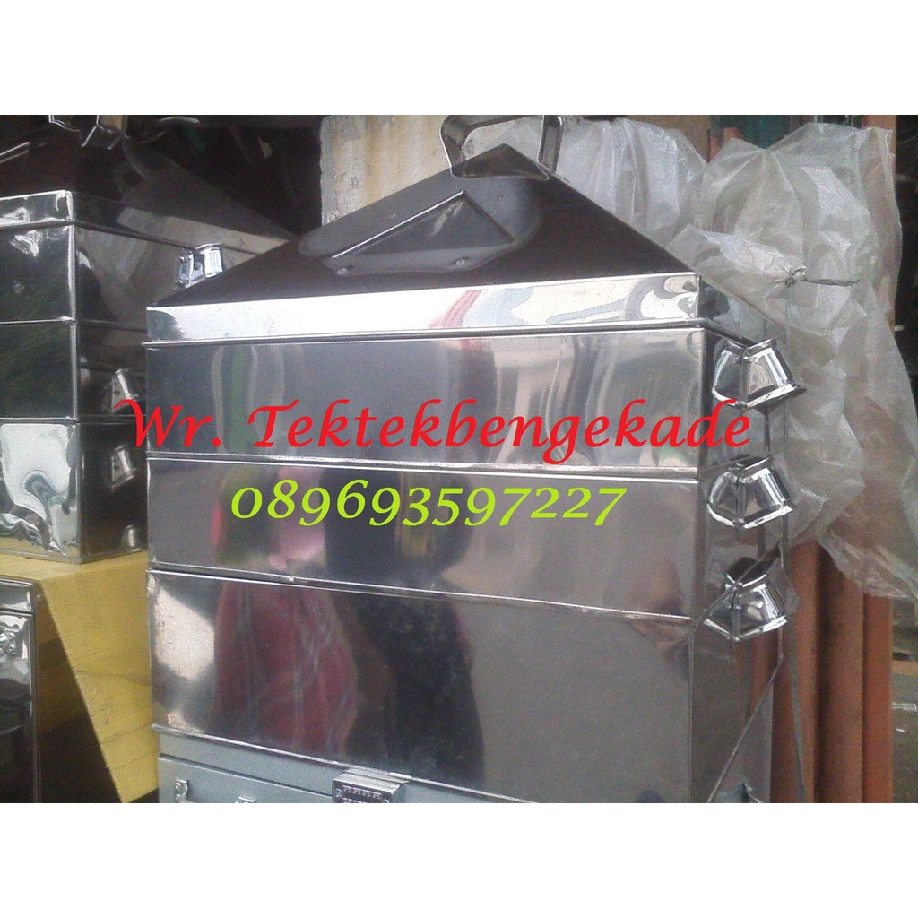 promo diskon panci klakat kukusan kotak 30 cm 3 susun 2 sarangan kelakat stainless