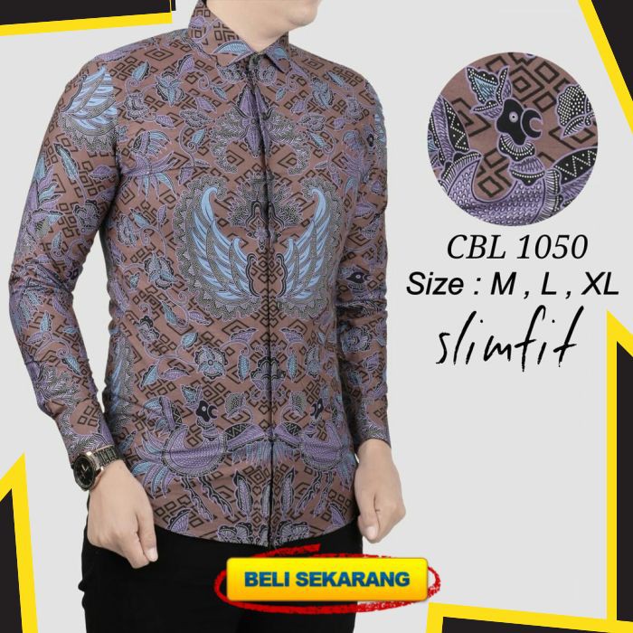 KEMEJA BATIK PRIA SLIM FIT MEWAH KATUN HALUS COLINDION CBL1050