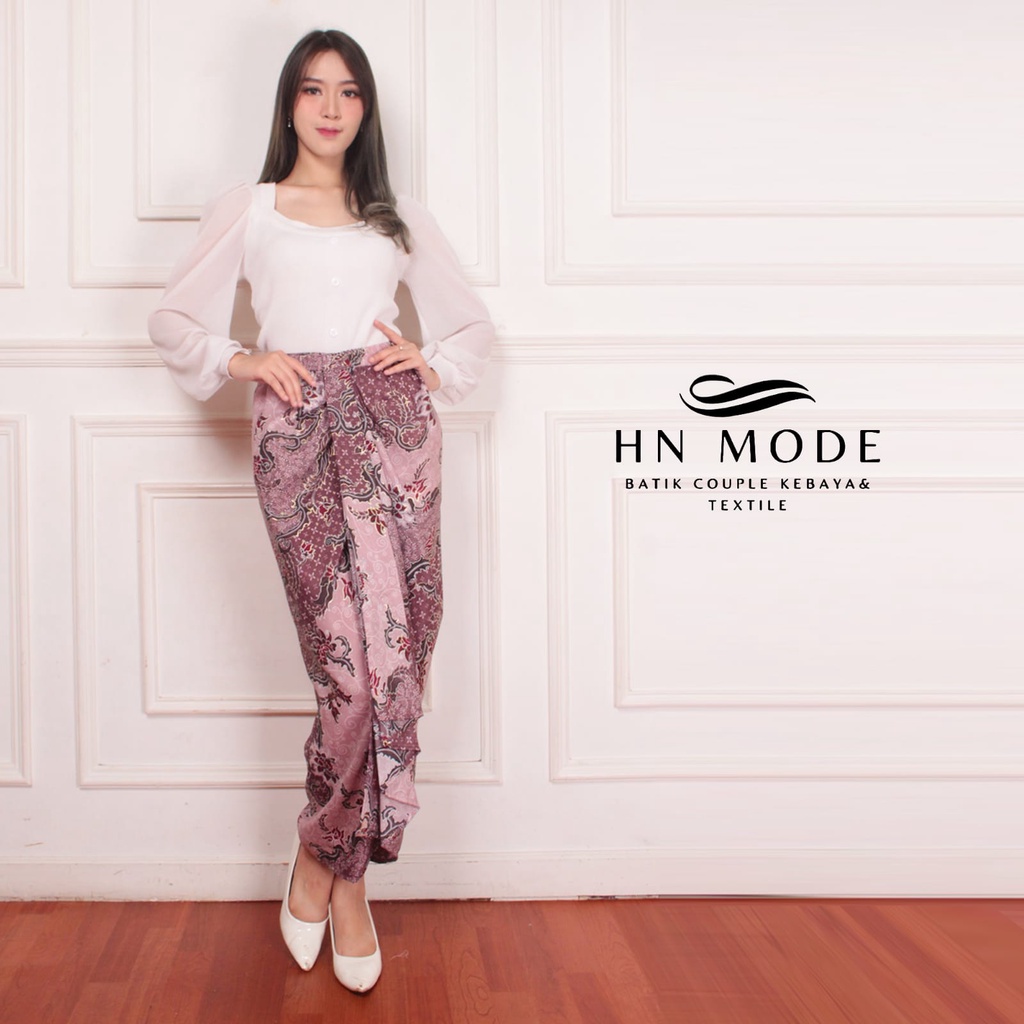 HN MODE - Rok rempel batik floral motif terbaru / Rok lilit instan siap pakai / Rok kebaya