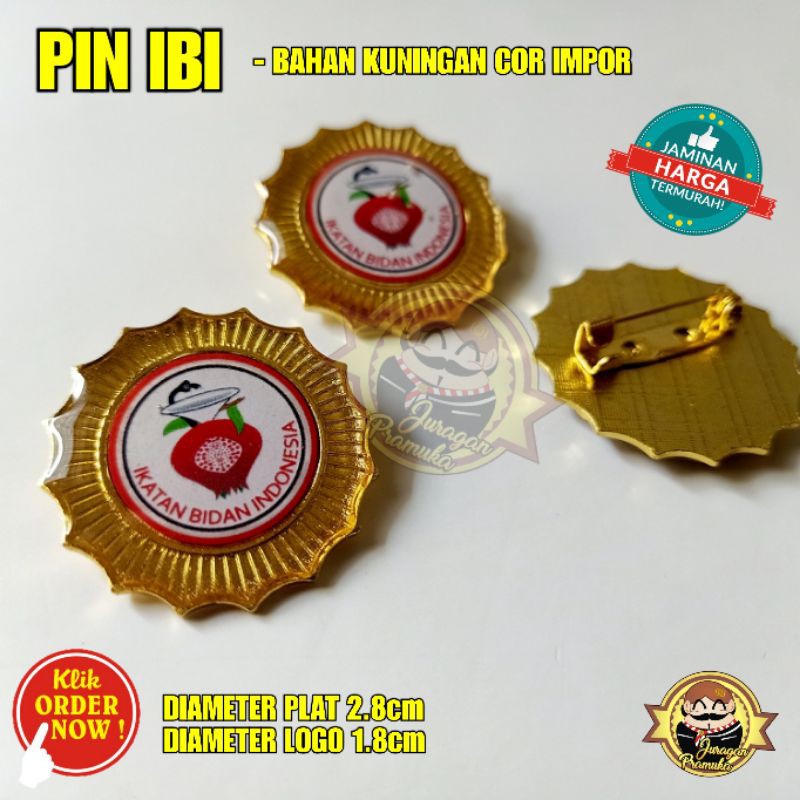 PIN IBI IKATAN BIDAN INDONESIA PLAT SINAR MATAHARI