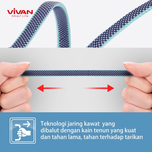 VIVAN Kabel Data BTKM Micro USB Fast Charging 2.4A - 100CM - Garansi Resmi 1 Tahun - BTK-M