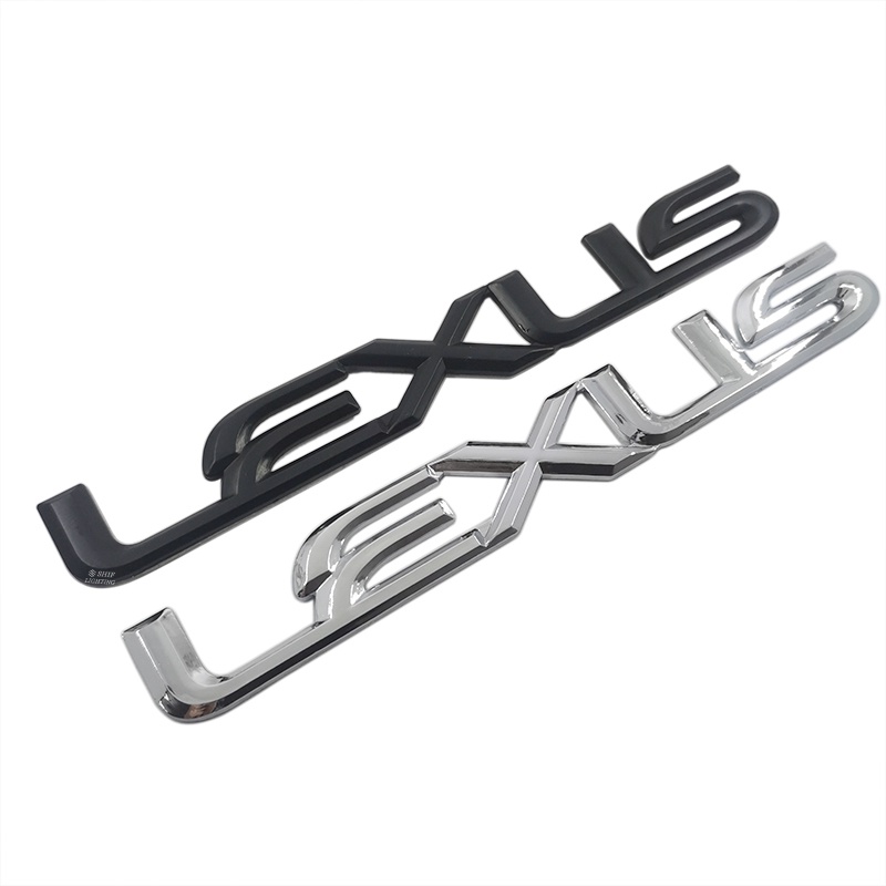 1pc Stiker Emblem Logo LEXUS Bahan ABS Warna Hitam Krom Untuk Mobil LEXUS