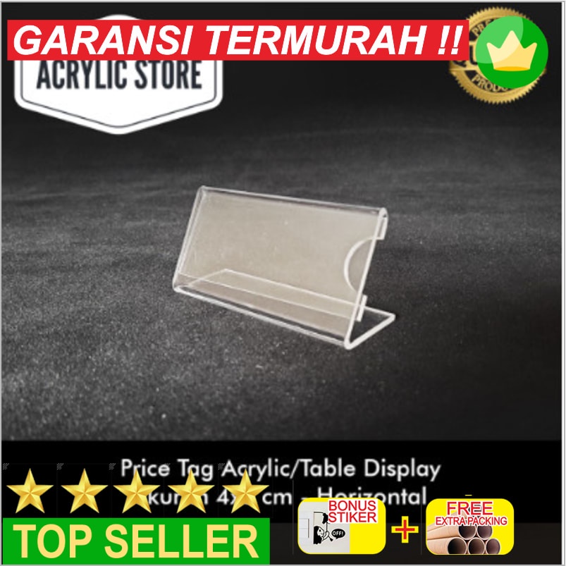 

Promo Price Tag Acrylic/Standing Harga Kecil Akrilik uk. 4x8 cm Elegan