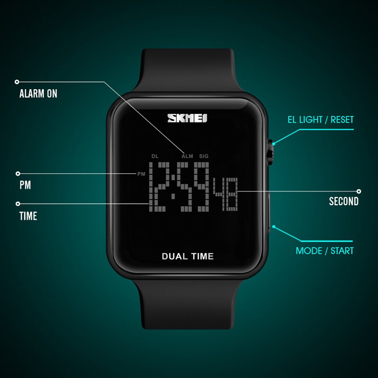 Jam Tangan Digital Pria - 1271 - Black - EMWSBHBK SKMEI