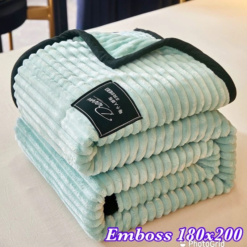 Selimut Bulu Dewasa Embos Salur Tebal 3D Size 180x200 Berkualitas