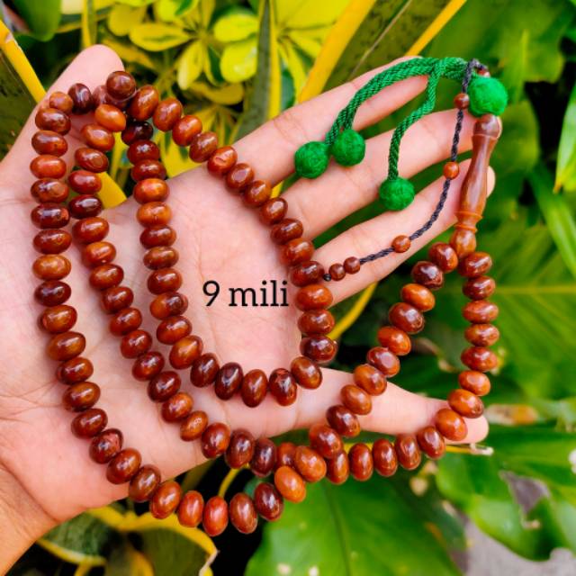 GROSIR 5 PCS Tasbih 99 kokka kaukah donat rumbai 9 mm coklat