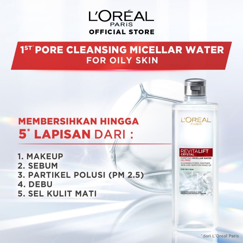 L'oreal Revitalift Crystal Purifying Micellar Water Oil Free