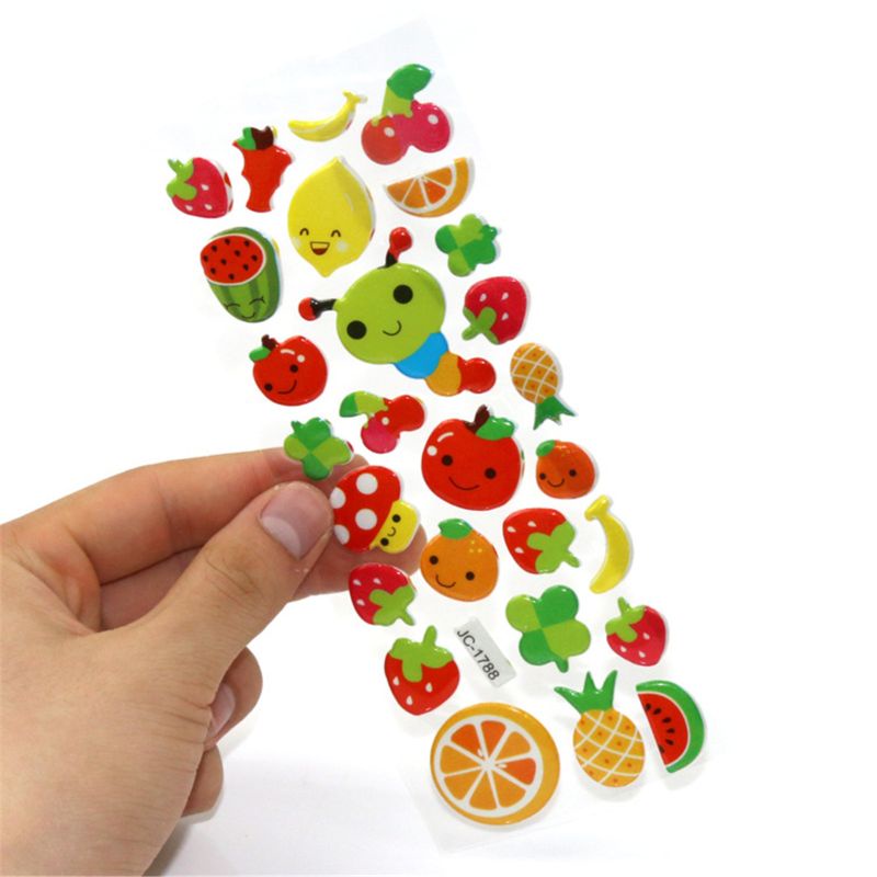 Mary 20 Pcs Kartun Puffy Stiker Penghargaan Sekolah Diary Dekorasi Pre-cut Reusable Kids Gift