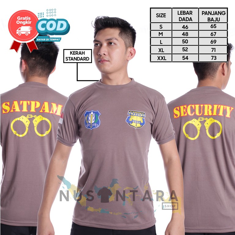 Kaos Satpam Kaos Security Kerah Standard Gada Pratama Satpam Sekuriti Borgol Terbaru