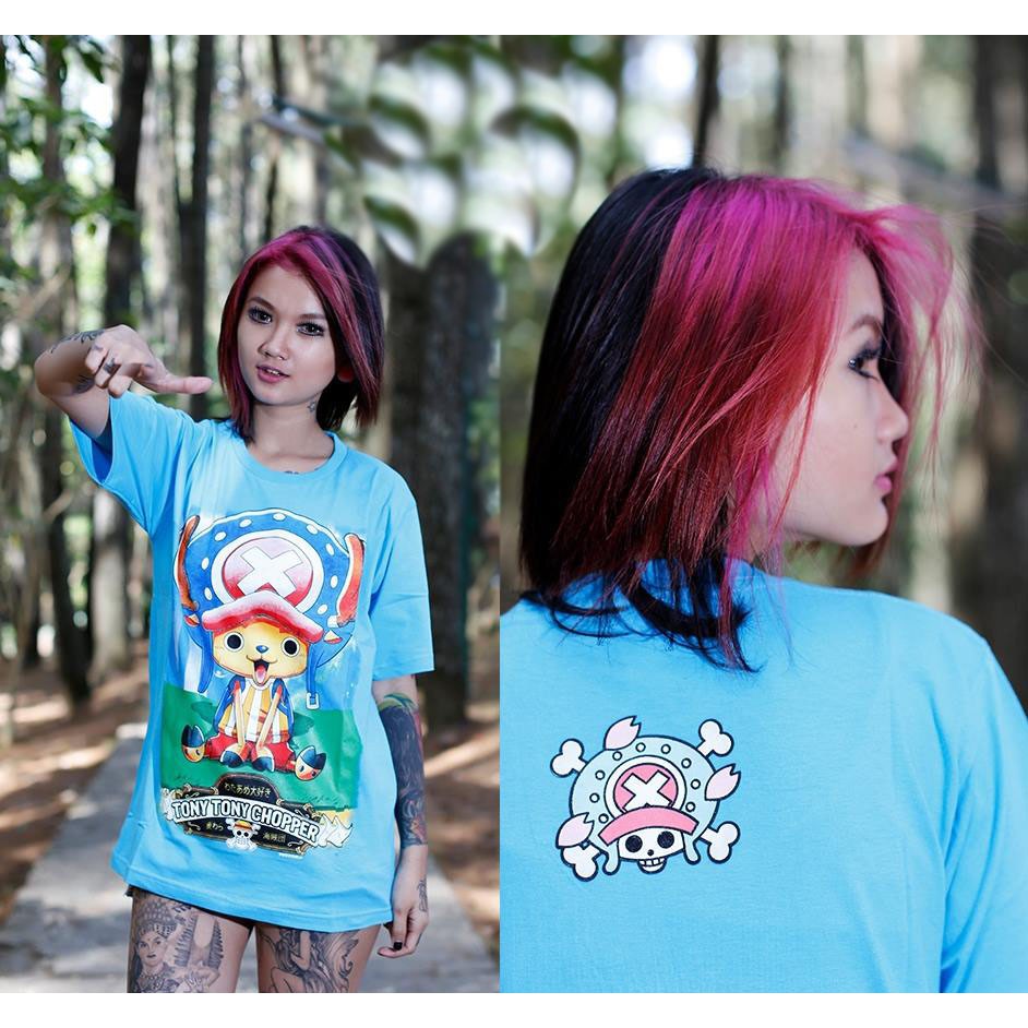 Kaos Tony Tony Chopper Blue Kawaii Onepiece Mugiwara