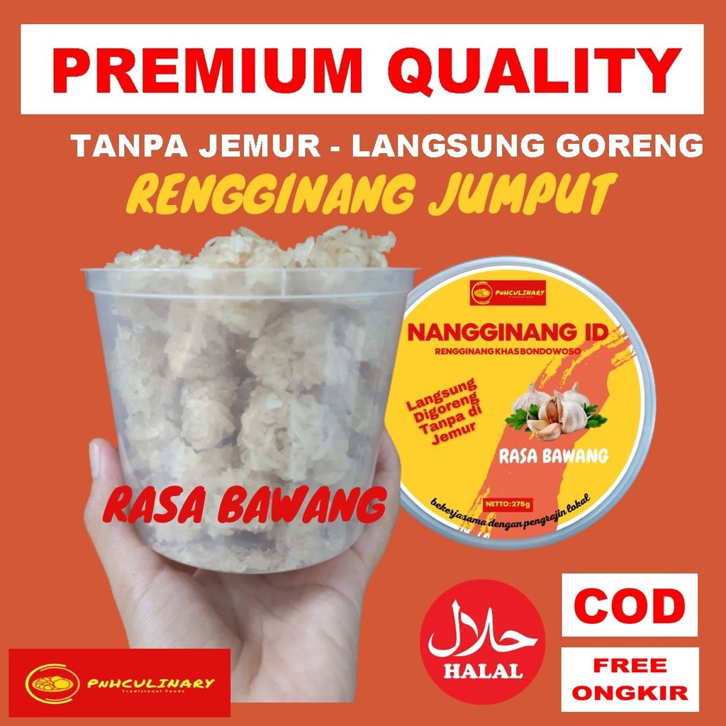 

RENGGINANG JUMPUT PREMIUM MENTAH RASA BAWANG 200 gr TANPA JEMUR LANGSUNG GORENG MAKANAN RINGAN